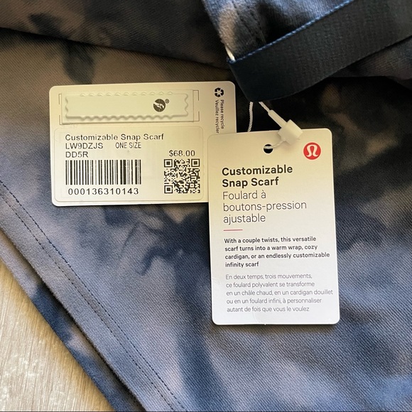 Lululemon Customizable Snap Scarf - Diamond Dye Navy - Picture 6 of 6